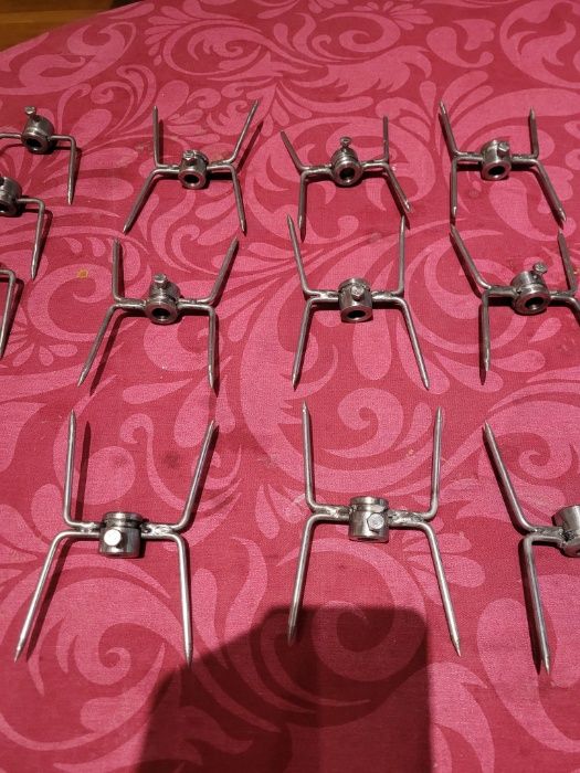 Gancho/Garfo simples e duplo em INOX com parafuso para veio de 12