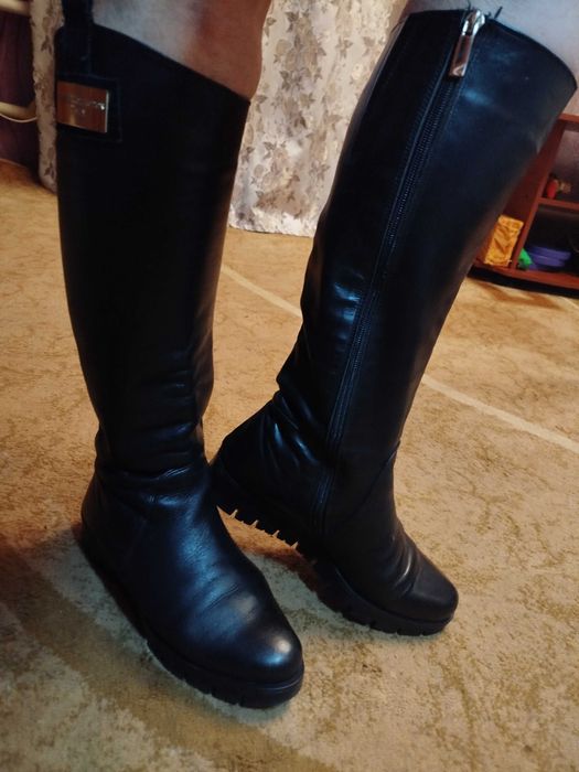 Сапоги шкіряні зимові