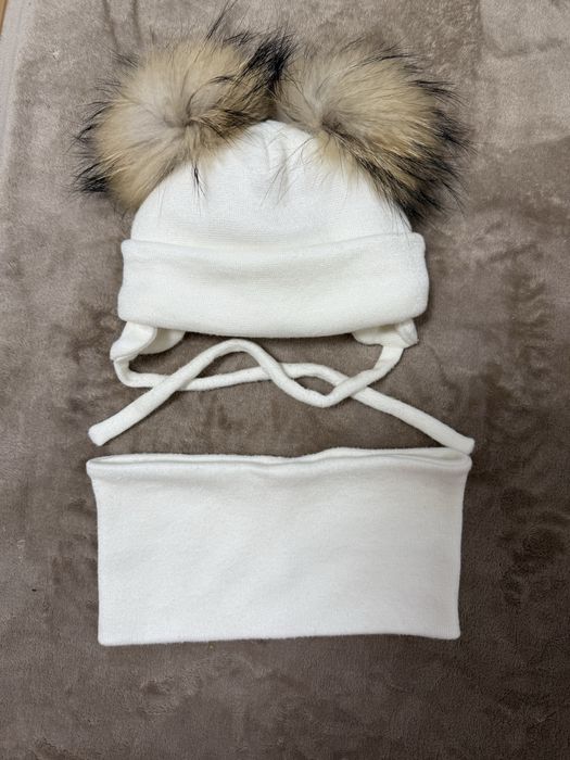 Комплект зимовий шапочка і снуд