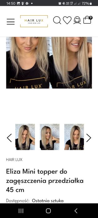 Mini toper Hair Lux włosy naturalne 45 cm