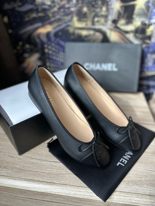 Балетки Chanel чорні, білі, бордо