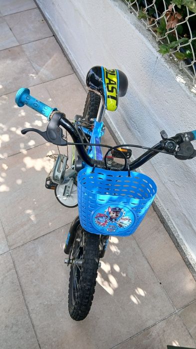 Bicicleta BERG Blast 14" com Rodinhas e Cesto Patrulha Pata - Usada