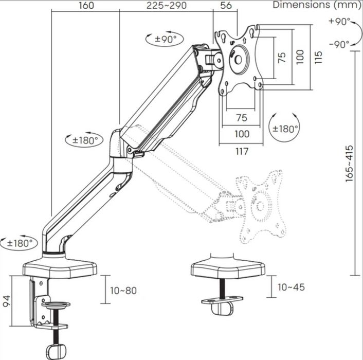 Настільне кріплення для монітора RZTK MM 21-27