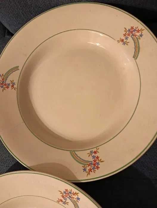 Conjunto de cerâmica / loiça: 2 pratos antigos	e raros - Lusítânia- Coimbra	Vintage*
