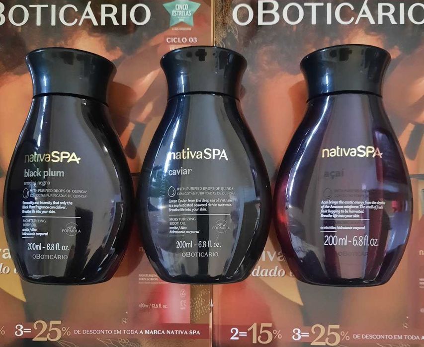 Loção e óleo corporal o Boticário
