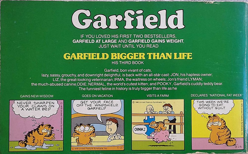 Jim Davis. Garfield Bigger than Life. Third Book RARO. Inclui portes