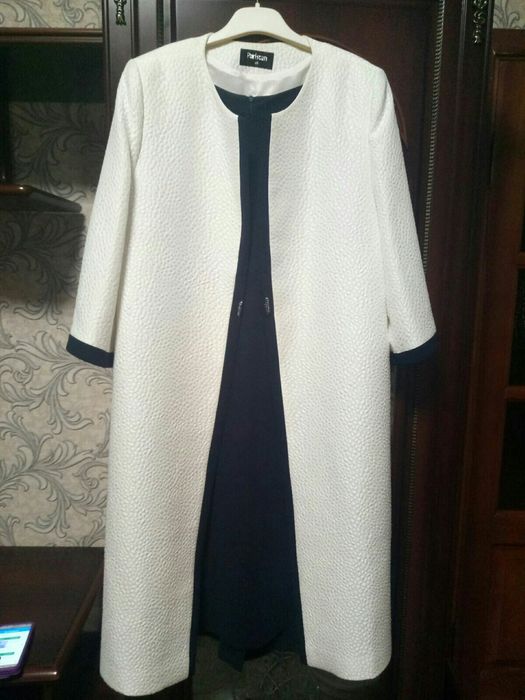 Святковий жіночий набір костюм: чорна сукня, кардиган накидка L (46)