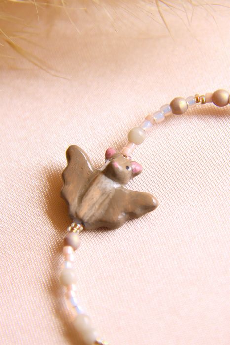 Bransoletka z figurką nietoperza | rękodzieło, handmade