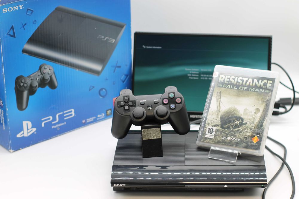 Konsola Sony PlayStation 3 Super Slim 500GB (465GB) BOX + Resistance + Pad