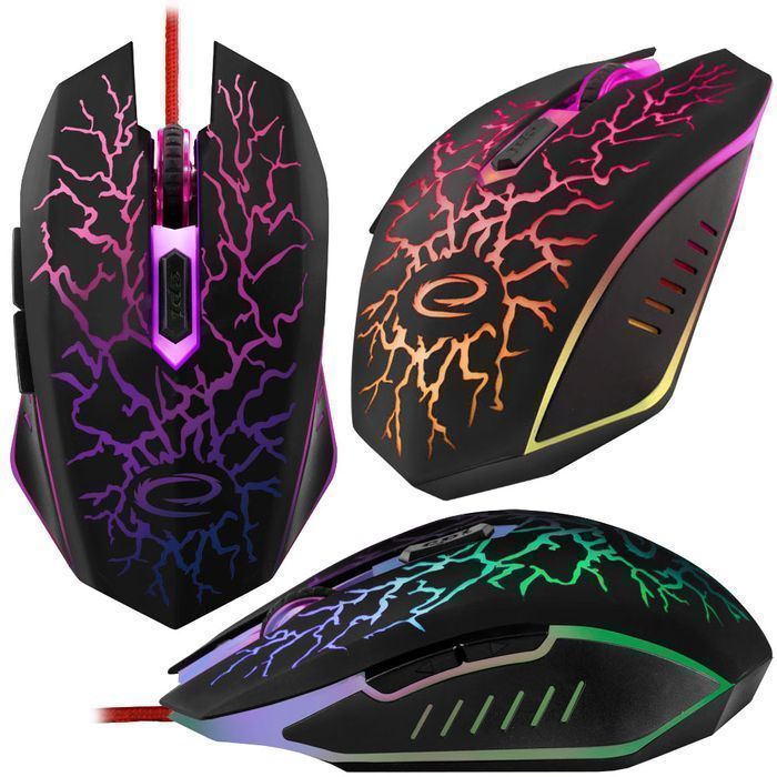 Myszka gamingowa podświetlana Esperanza MX211 mysz dla graczy 2400DPI