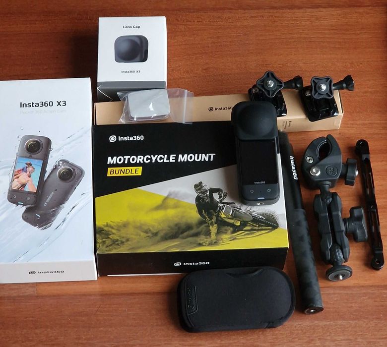 Insta 360 x3 action camera + acessórios e respectivas caixas