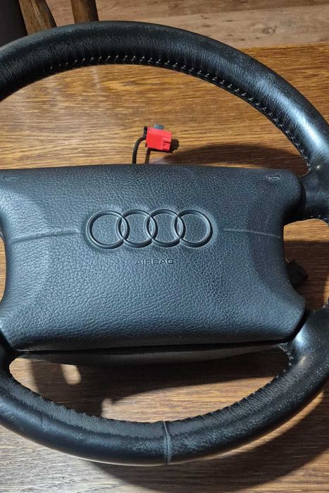 Kierownica Skórzana 4-Ramienna Kompletna AUDI A4 B5/100 C4/80 B4 Oryginalna