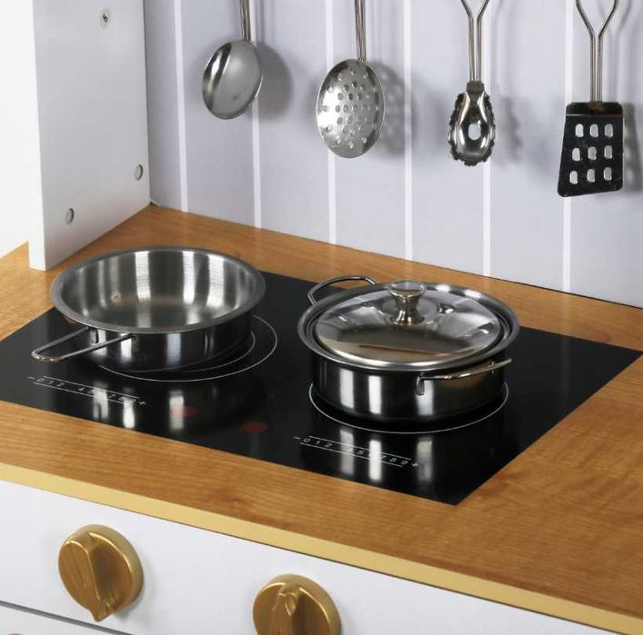 Edukacyjna Kuchnia Drewniana Interaktywna Dzieci Akcesoria - WYPRZEDAŻ