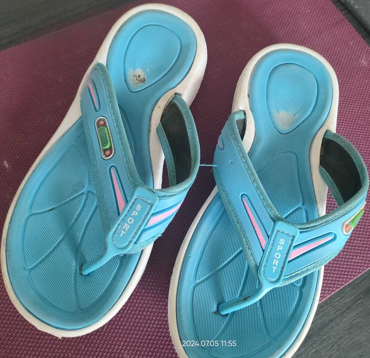 Sport_Klapki Sportowe Niebieskie_Japonki_38