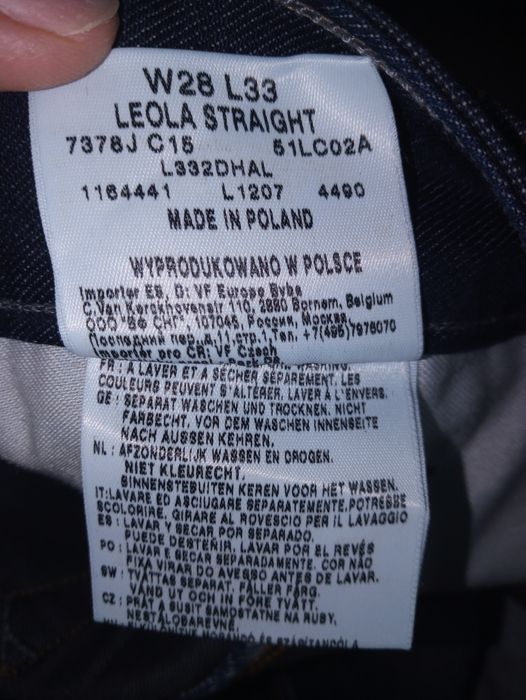 Spodnie dżinsy Lee leola damskie w28 L33