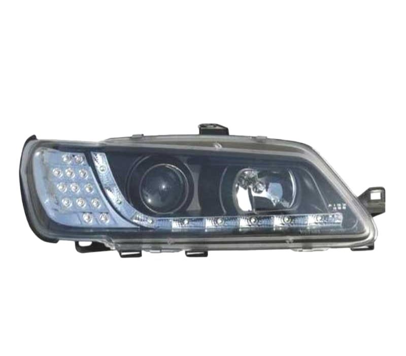 FARÓIS COM LUZ DIURNA LED PEUGEOT 306 97-00 FUNDO PRETO