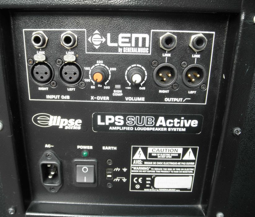 Subwoofer aktywny LEM LPS crossover. Made in ITALY. Bas, Subbas.