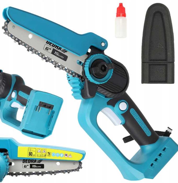 MINI PIŁA ŁAŃCUCHOWA gałęziówka akumulatorowa 6" 15cm DEDRA SAS+ALL