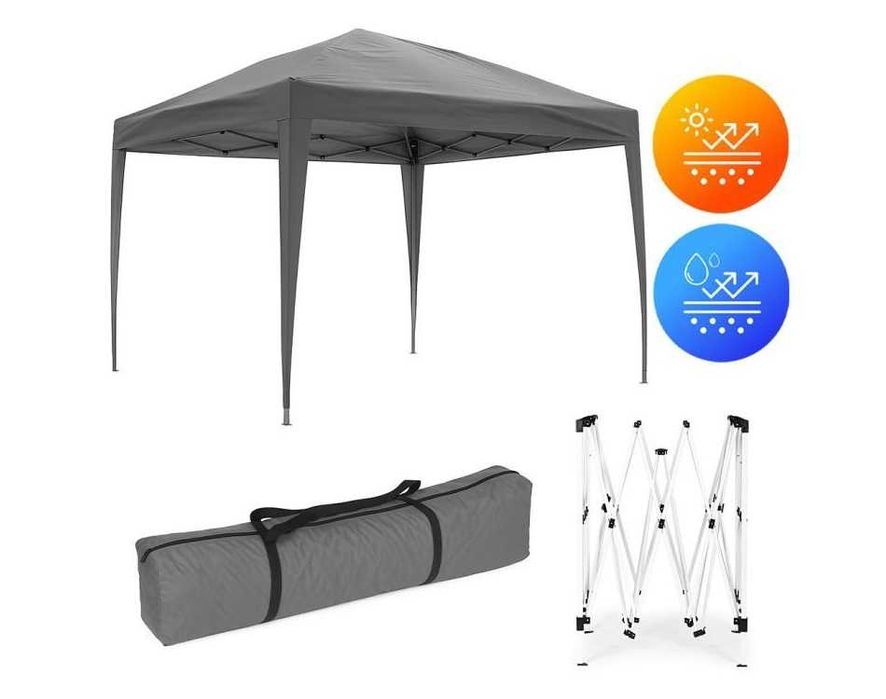 PAWILON Handlowy Ogrodowy lekki 3x3m SZARY - AUTOMATYCZNY