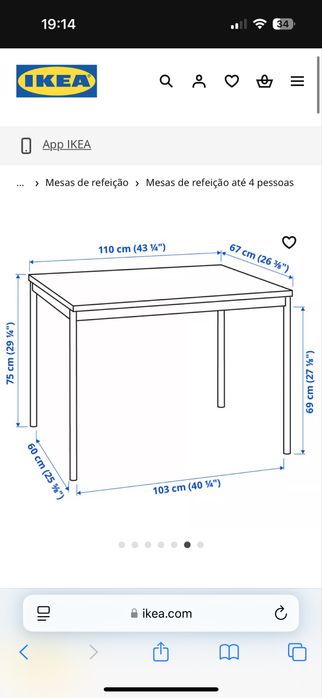 Mesa com cadeiras Ikea