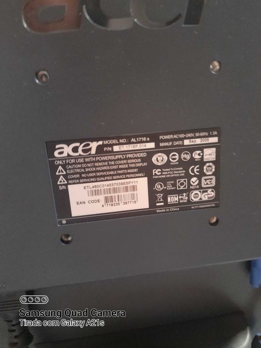 Acer Computer Monitor with HDMI64584889400065122