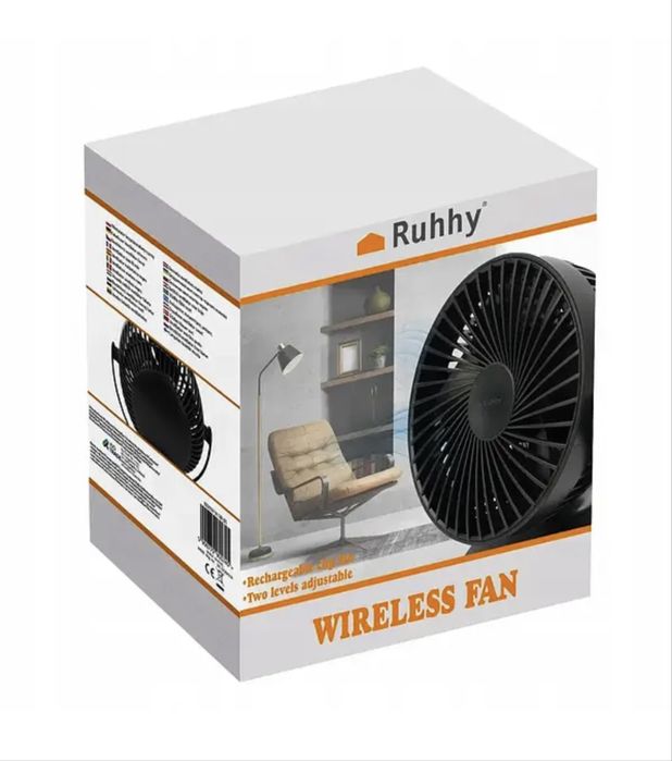 Вентилятор бездротовий USB Настільний Із затисками Ruhhy 25567