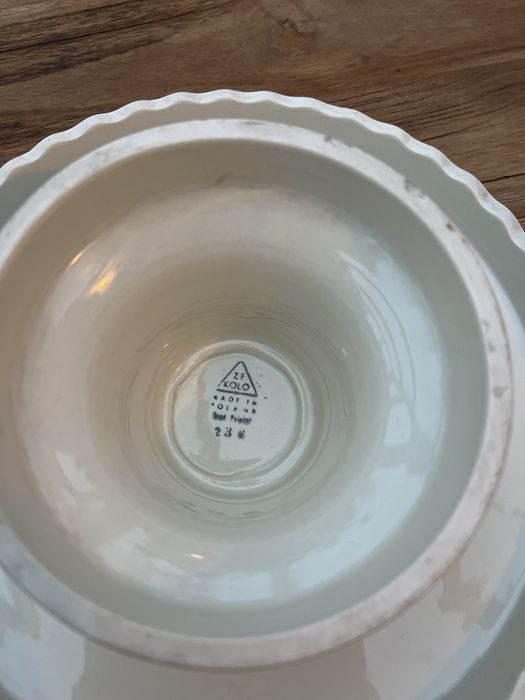 Stara porcelana polska KOŁO patera na tort PRL