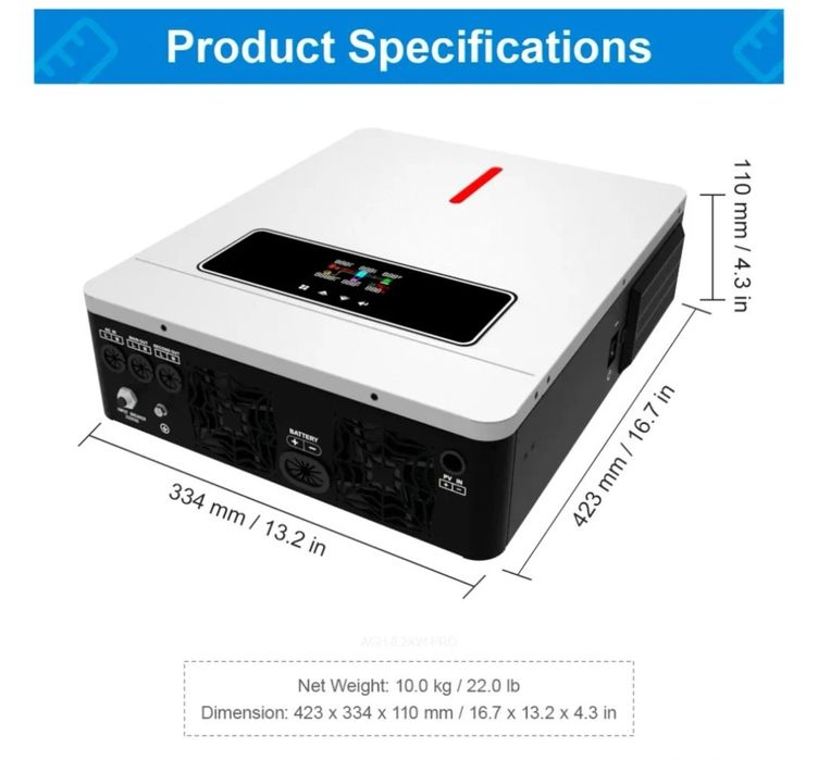 Інвертор гібридний  Daxtromn AGH-6.2KW, 48 В, 120 А, 6200 Вт