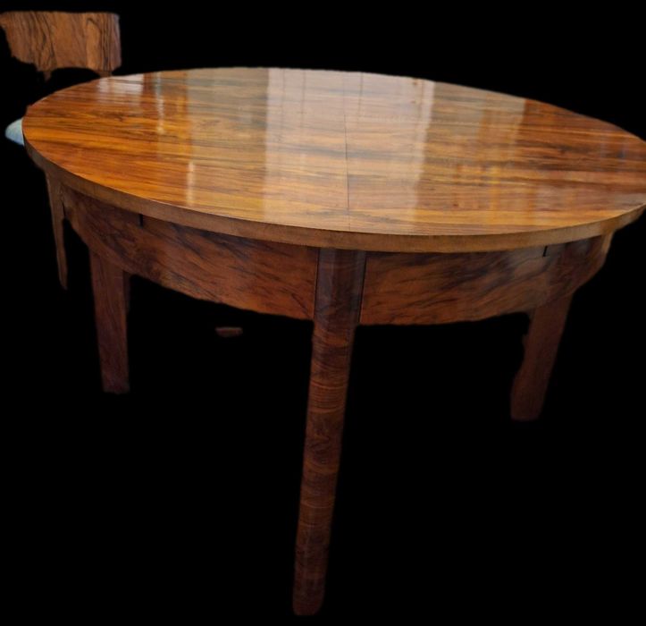 Stół art deco duży + 8 krzeseł