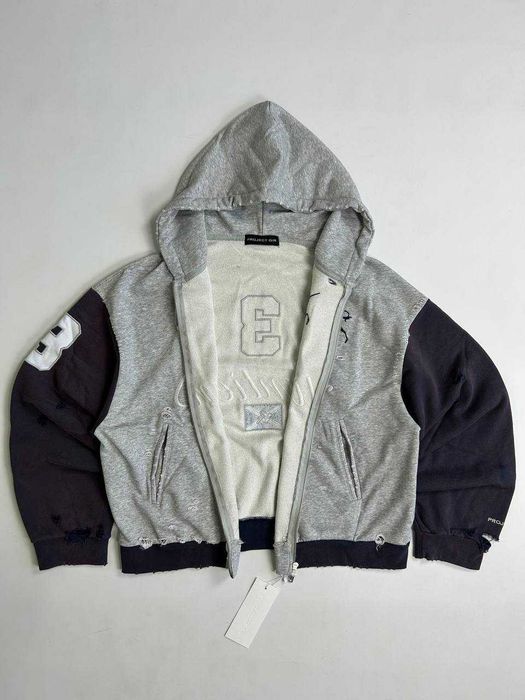 Project GRAILZ G/R gr кофта zip up худи серая зипка худі сіра зіп M L