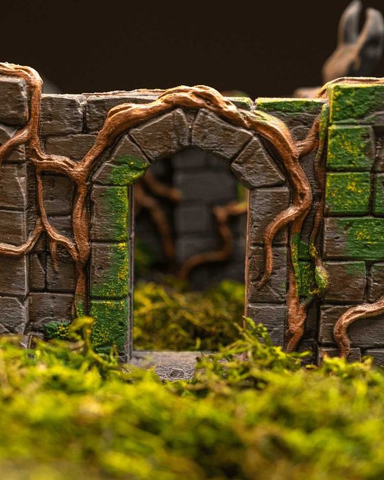 Makiety do Gier Bitewnych – Porośnięte Mury Zestaw 6 Elementów DND RPG