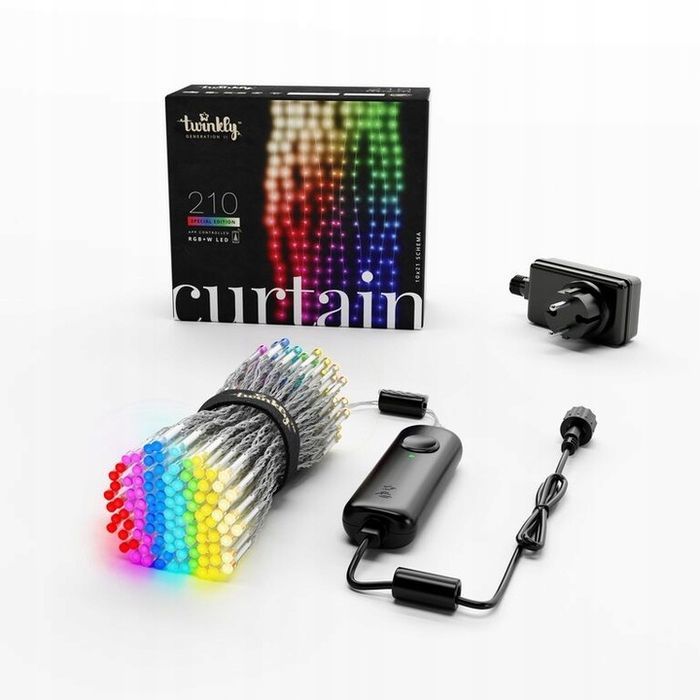 twinkly lampki smart kurtyna 210 led rgb+w