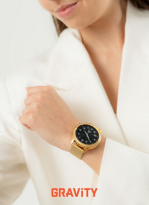 Smartwatch Gravity Złoty Pasek i Bransoleta  GT5-1