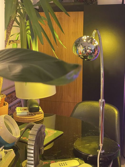 Candeeiro Eyeball Marble Table Italian Lamp Space Age Mid Century 70s