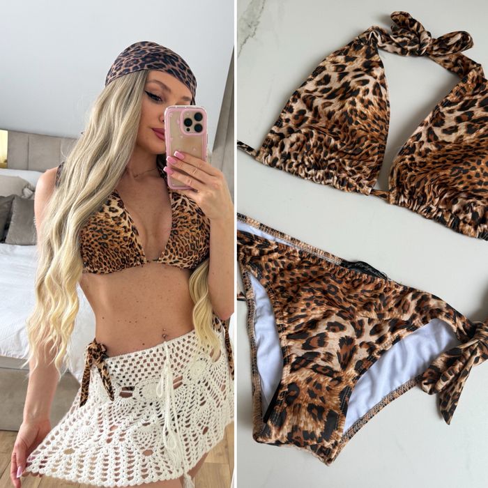 Strój kąpielowy dwuczęściowy w panterkę panterka