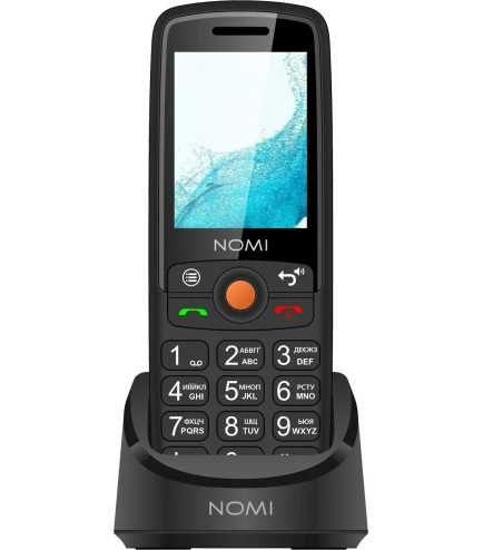 Кнопочний телефон з док станцією Nomi i2440 Black чорного кольору