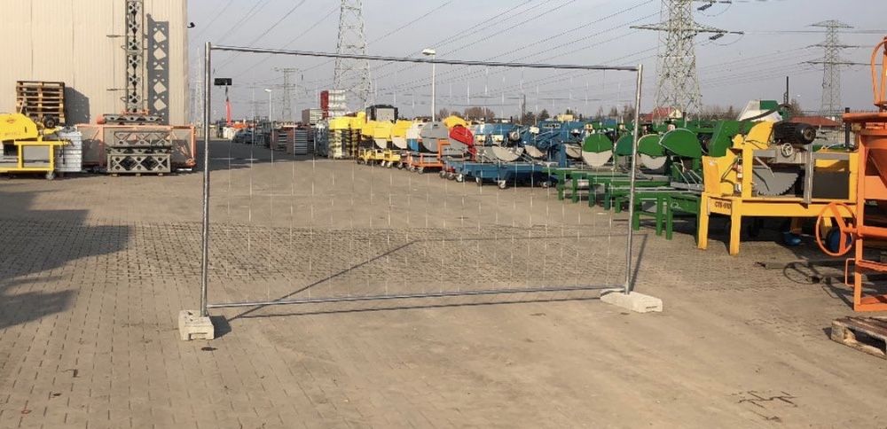 Ogrodzenie budowlane tymczasowe panele płot 35mb KOMPLET stopa łącznik