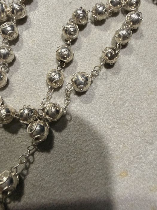 Terço em prata-novo