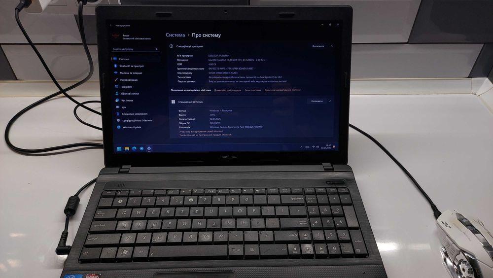 Ноутбук ASUS X54H Windows 11 активований HDD500GB 4GBRAM