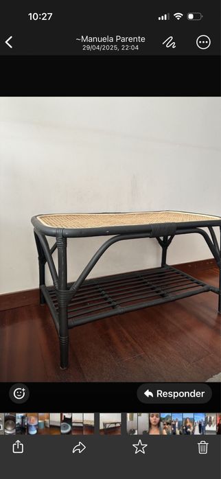 Banqueta madeira palhinha