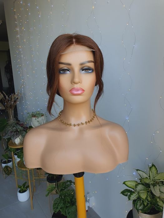 Peruka z włosów naturalnych w 100% brąz Sara