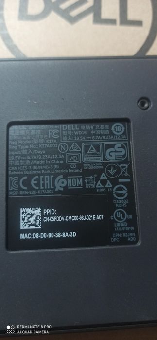 Док-станция Dell Dock WD15