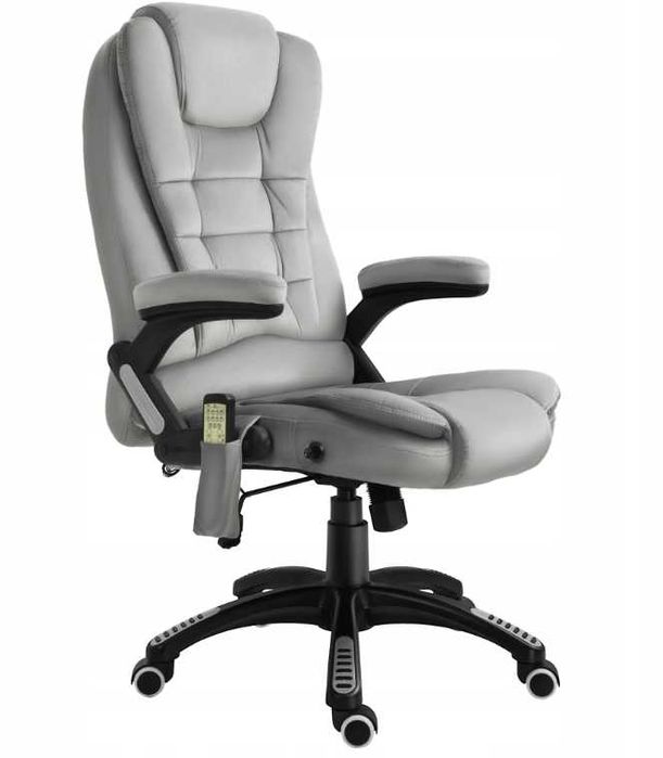 Fotel biurowy z masażem szary