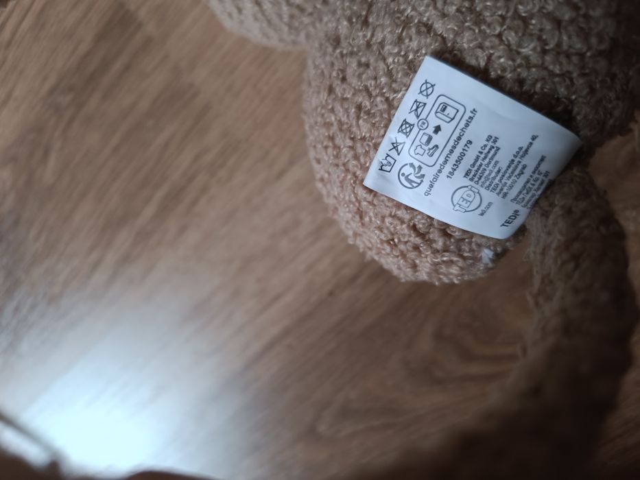 nowe nauszniki beżowe misiowy materiał