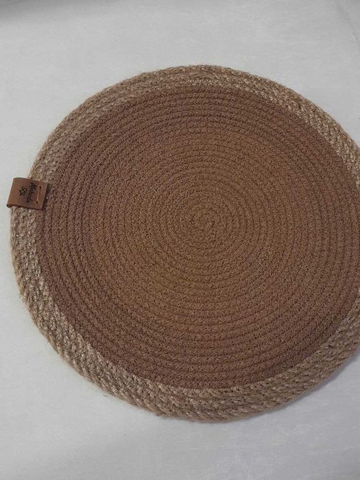 Набір від 2 шт килимки 25см під тарілки Бавовна-джут Placemat Handmade