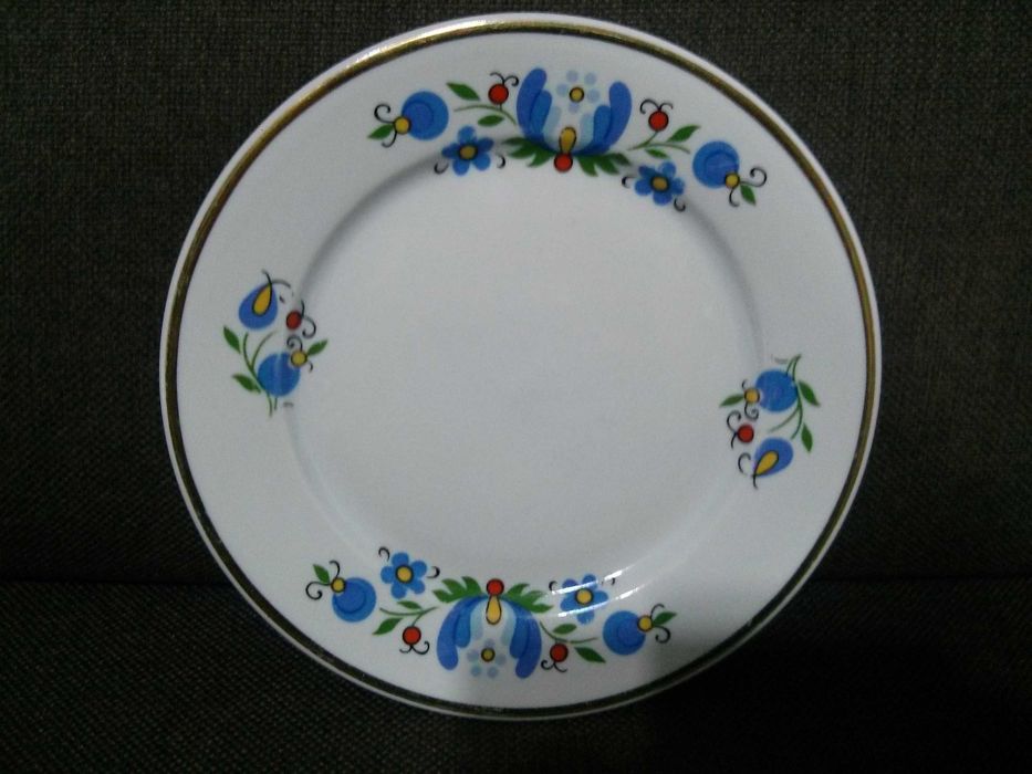 6 szt. sygnowane talerze Lubiana wzór kaszubski 19 cm PRL