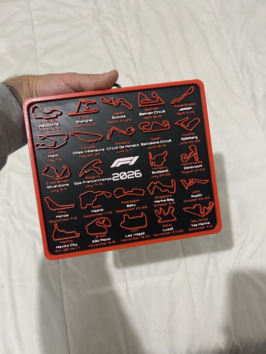 Calendario F1 2026 colocar na parede