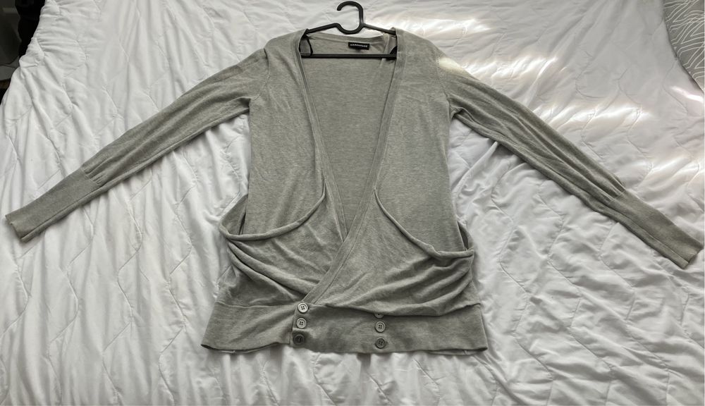Modne, stylowe, szare bolero długi rękaw, L/40, Warehouse, 100%bawełna
