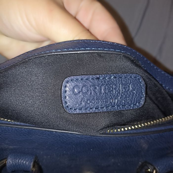 Mala cortefiel azul escuro como nova