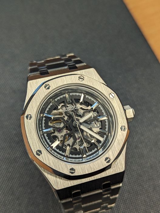 Seiko skeleton mod  oryginalna tarcza